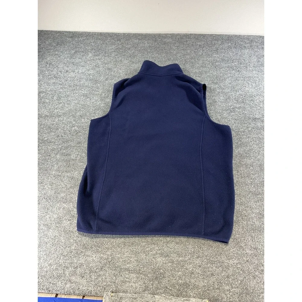 LL Bean Fleece Vest Mens Large Navy Blue Full Zip Outdoor Hiking Casual Jacket